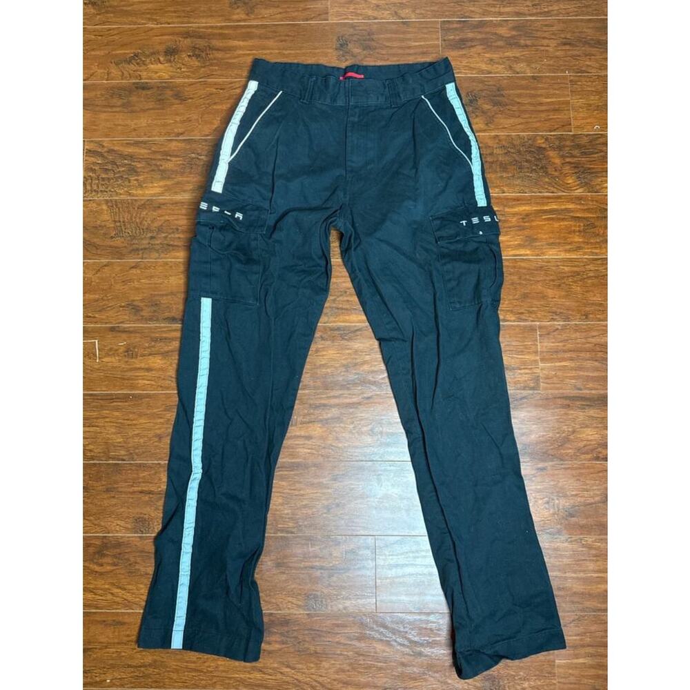 Tesla Black Cargo Pants with Gray Accents